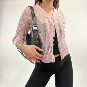 Delicate chiffon ruffle blouse